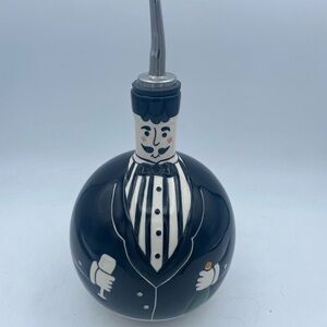 VTG Boston Warehouse Tuxedo Clad Butler Vinegar Or Oil Dispenser Bottle ceramic